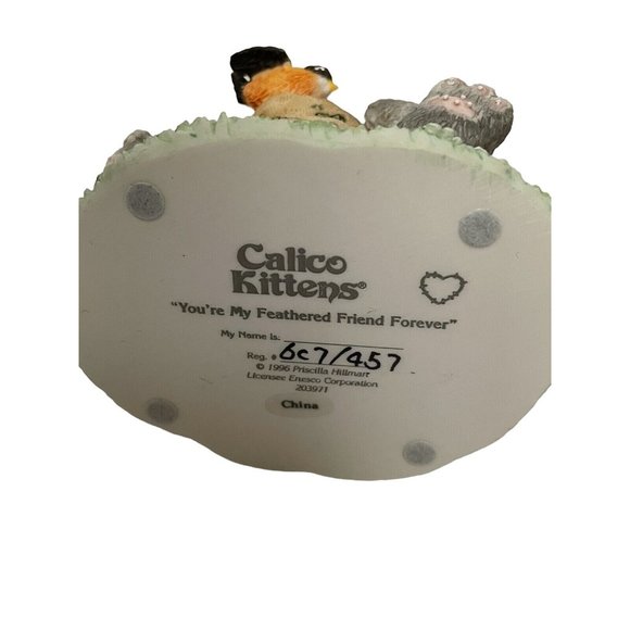 Calico‎ Kittens Youre My Feathered Friend Forever Figurine 203971 3" - Picture 8 of 9